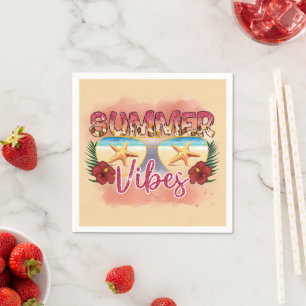 Summer Vibes Konstruktion av solglasögon för kus Pappersservett