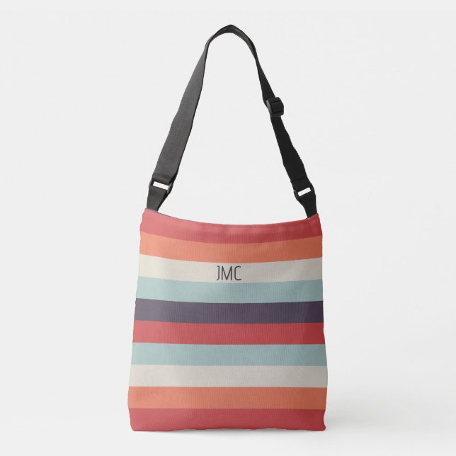 Summer Vibes Monogrammed Rand Mönster Axelväska (Framsida)