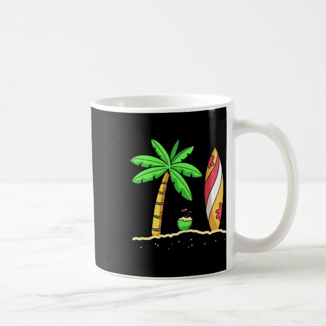 Summer Vibes Palm Trees Surfboard Surfer Coconut S Kaffemugg (Höger)
