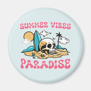 Summer Vibes Paradise - Skull Magnet