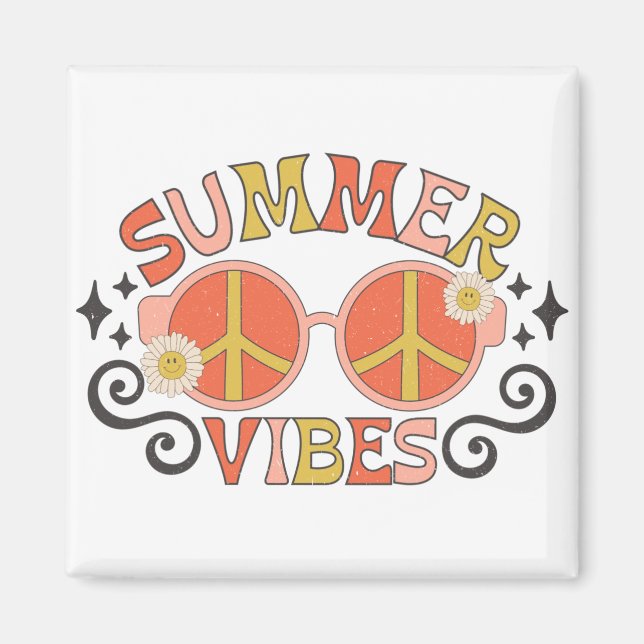 Summer Vibes Peace Sunglasses Magnet (Framsidan)