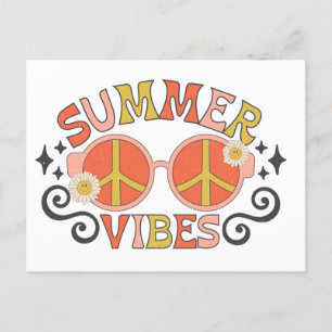 Summer Vibes Peace Sunglasses Vykort