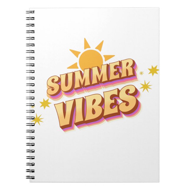 Summer Vibes Retro Anteckningsbok (Framsidan)