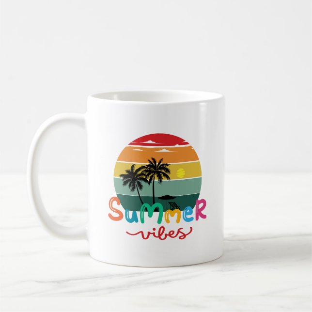 Summer Vibes Retro Sunset Kaffemugg (Vänster)