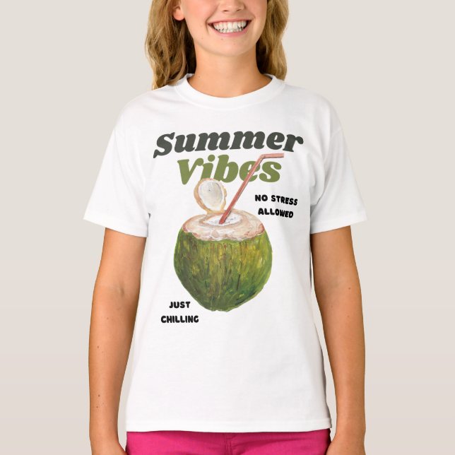 Summer Vibes Retro T Shirt (Framsida)