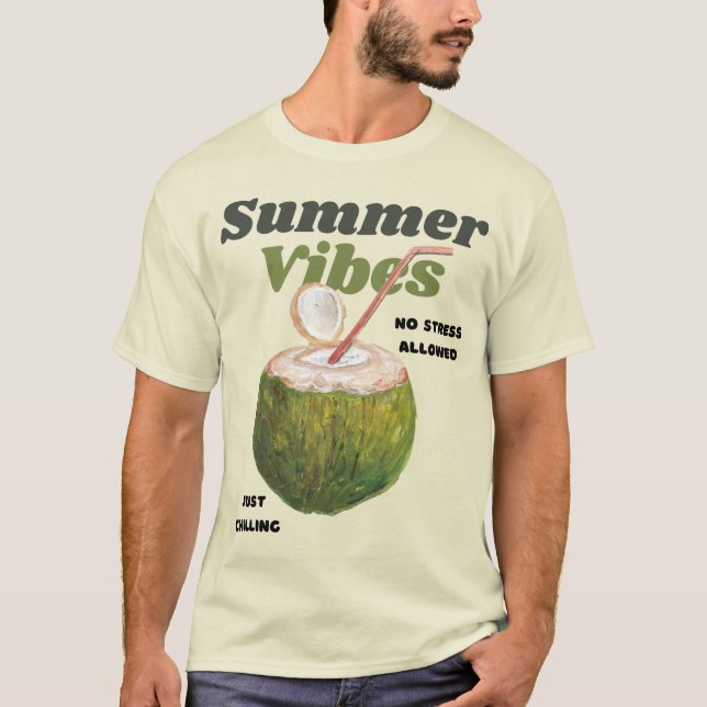 Summer Vibes Retro T Shirt (Framsida)