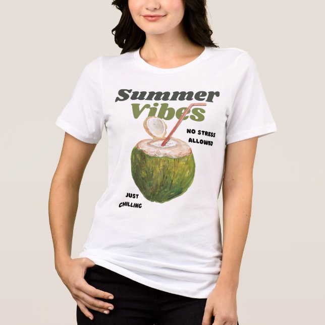 Summer Vibes Retro T Shirt (Framsida)