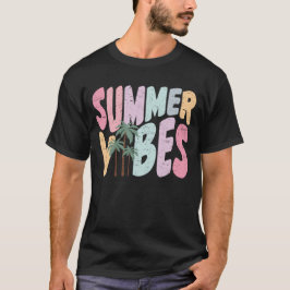 Summer Vibes Retro Tropical Summer Handflatan Träd T Shirt