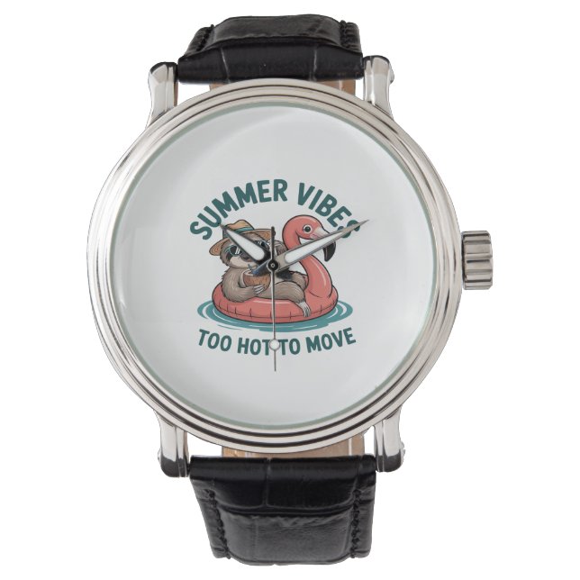 Summer Vibes Sloth Funny Lazy Flyter Armbandsur (Framsida)