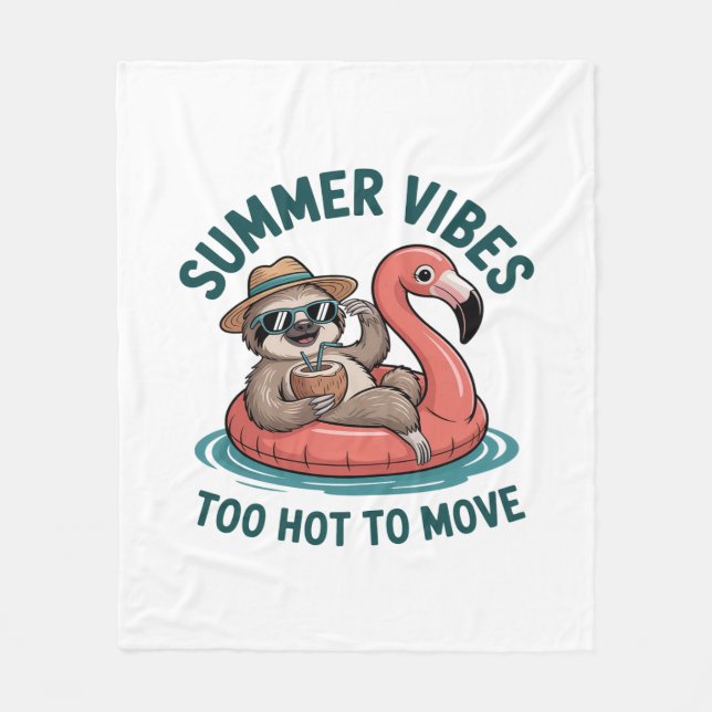 Summer Vibes Sloth Funny Lazy Flyter Fleecefilt (Framsidan)
