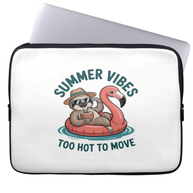 Summer Vibes Sloth Funny Lazy Flyter Laptop Fodral (Framsidan)