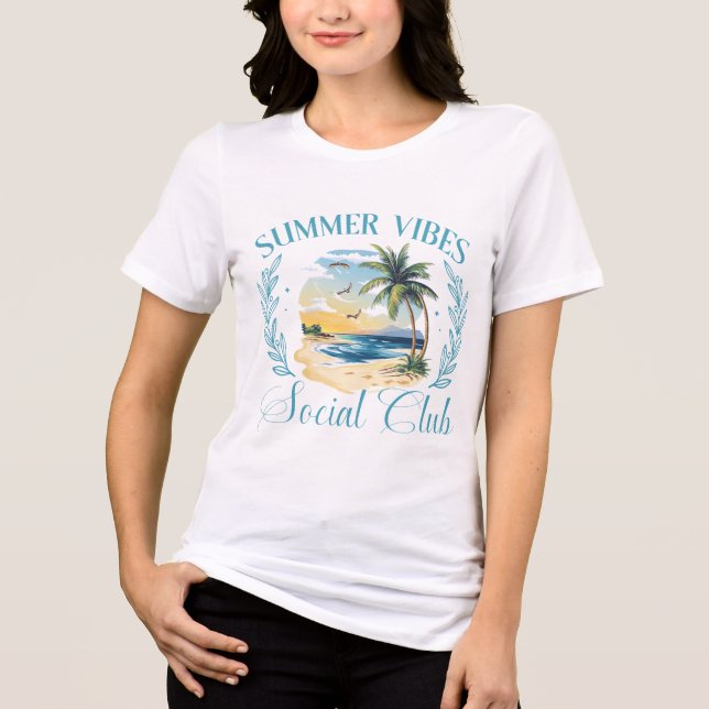 Summer Vibes Social Club | Fun Summer  T Shirt (Framsida)
