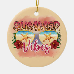 Summer Vibes Stärkelse Kuststrand Julgransprydnad Keramik