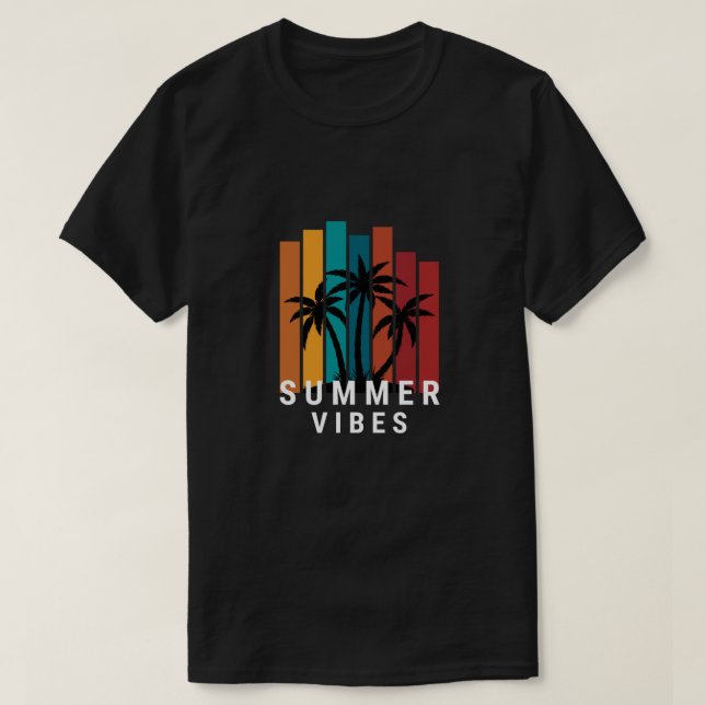 Summer Vibes Sunset Beach Men's T-Shirt | (Design framsida)