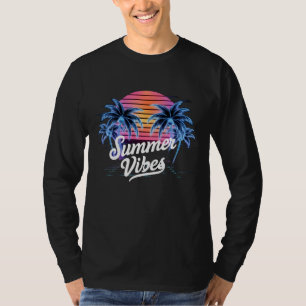 Summer Vibes Synthwave T-Shirt - Neon Handflatan T