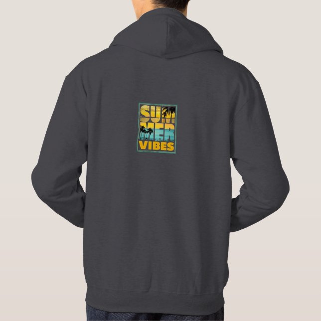 Summer Vibes T-Shirt - Retro Beach Graphic Tee Hoodie (Baksida)