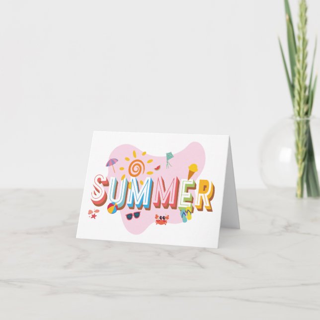 Summer Vibes Tack Kort (Framsida)