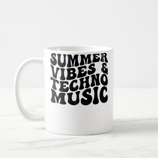 Summer Vibes Techno Music Edm Rave Beach Kaffemugg (Vänster)