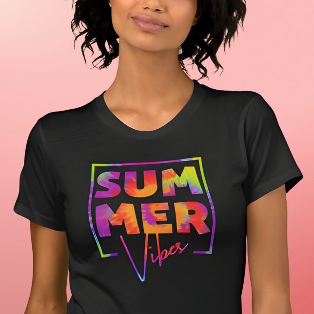 Summer Vibes Tie Dye Summer Vacation Funny Sommar T Shirt (Skapare uppladdad)