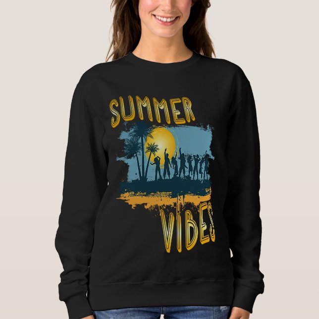 Summer Vibes Tropical Beach Party Summer T Shirt (Framsida)
