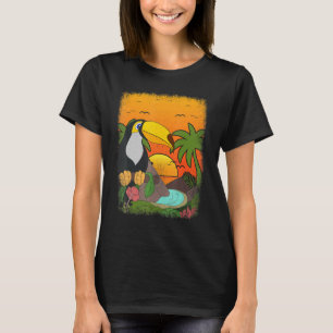 Summer Vibes Tropical Bird Animal Handflatan Träd  T Shirt