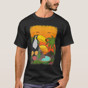 Summer Vibes Tropical Bird Animal Handflatan Träd  T Shirt