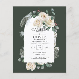 Summer Vit ros Emerald Sage Greenery BRÖLLOP