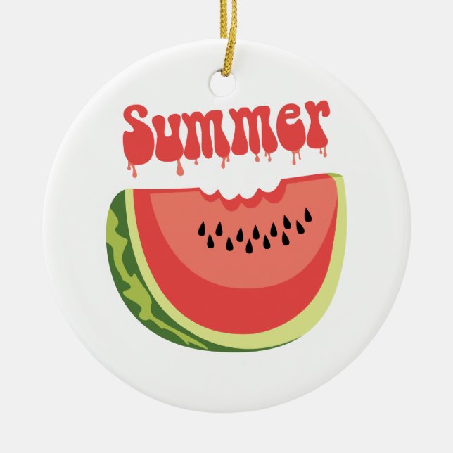 Summer Watermelon Julgransprydnad Keramik (Framsidan)