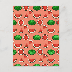 Summer Watermelon Mönster Vykort