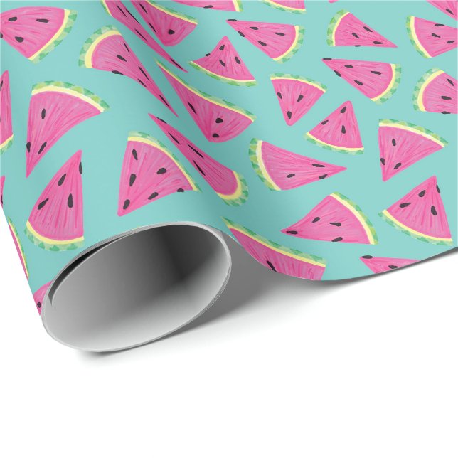 Summer Watermelon Patttern Presentpapper (Rullad Hörn)
