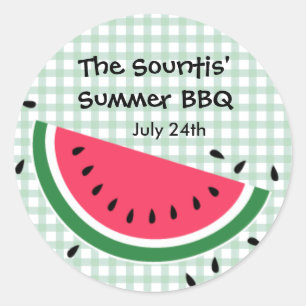 Summer Watermelon Sticker Runt Klistermärke