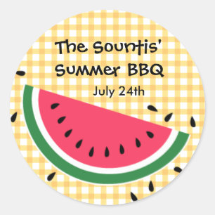 Summer Watermelon Sticker Runt Klistermärke