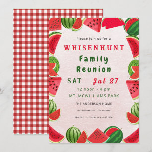 Summer Watermelons Ram Kontroller Familjeåterför Inbjudningar