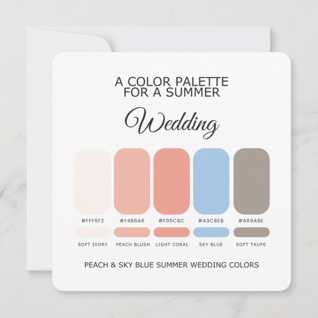 Summer Wedding Color Palette 2026 Card Inbjudningar (Framsida)
