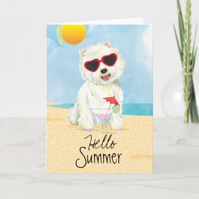 Summer Westie Kort (Framsida)