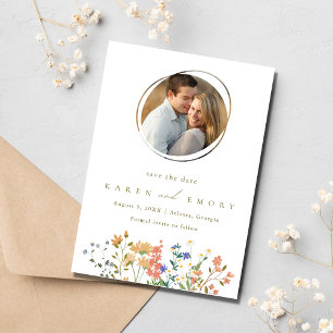 Summer Wildblomfoto Bröllop Spara Datumet