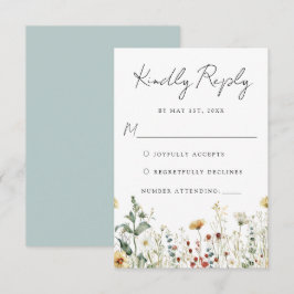 Summer Wildblomma Fält Bröllop OSA Kort