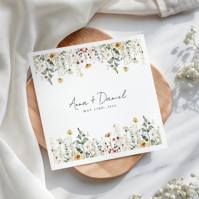 Summer Wildblomma Fält Bröllop Pappersservett (Skapare uppladdad)