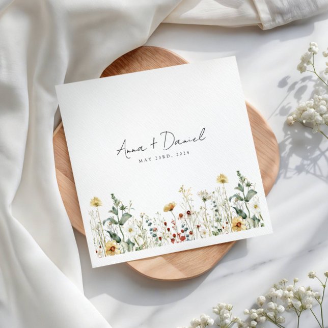 Summer Wildblomma Fält Bröllop Pappersservett (Skapare uppladdad)