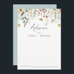 Summer Wildblomma Fält Bröllop Rådkort<br><div class="desc">Den här designen har en vattenfärg gräns på vilda blommor i skuggor av guld, rött, blått och grönt. Perfekt för vår och sommar-bröllop.</div>