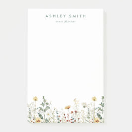 Summer Wildblomma Fält Post-it Block