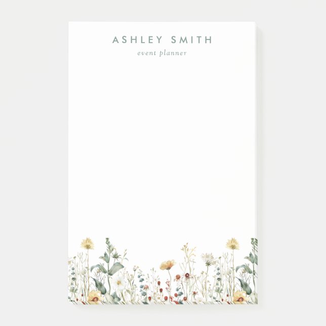 Summer Wildblomma Fält Post-it Block (Framsida)