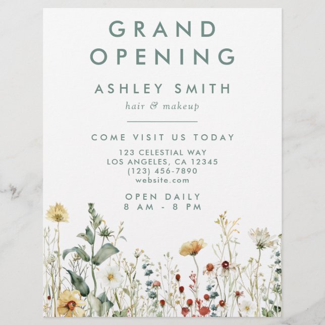 Summer Wildblomma Fält Reklamblad (Framsidan)