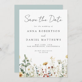 Summer Wildblomma Fält Spara Datumet