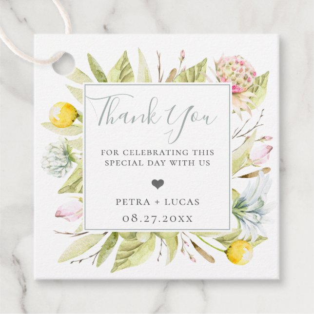 Summer Wildblomma Tack Gåvor Etiketter (Framsida)