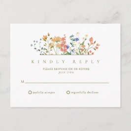 Summer WildblommBoho Bröllop OSA Vykort