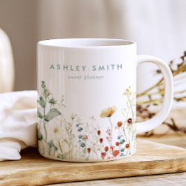 Summer Wildblomme Fält Business Kaffemugg