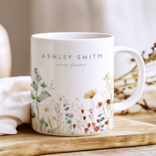 Summer Wildblomme Fält Business Kaffemugg
