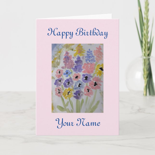 Summer Wildblommor Birthday Kort (Framsida)
