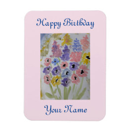 Summer Wildblommor Birthday Magnet